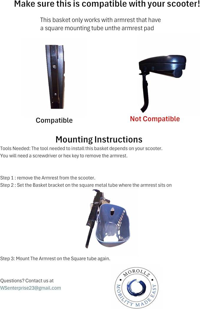 Mobility Scooter Armrest Basket - Image 2