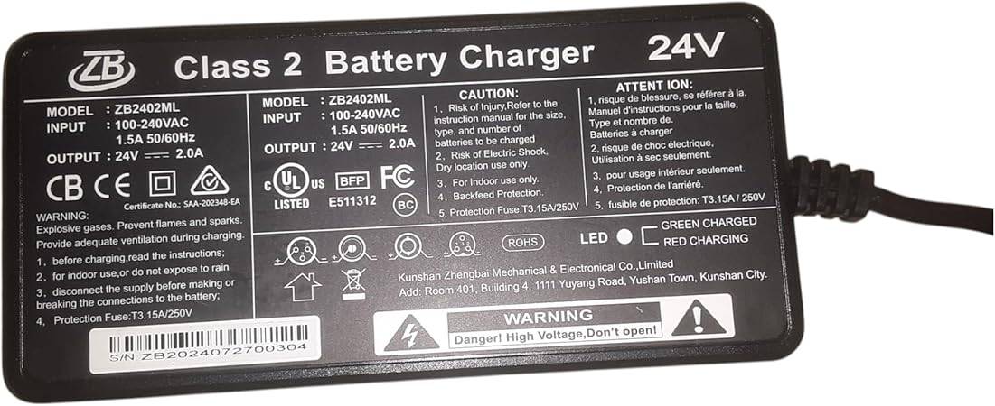 24V 2A Class 2 Lithium Battery Charger for Folding Wheelchair - Image 6